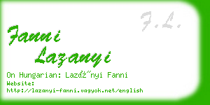 fanni lazanyi business card